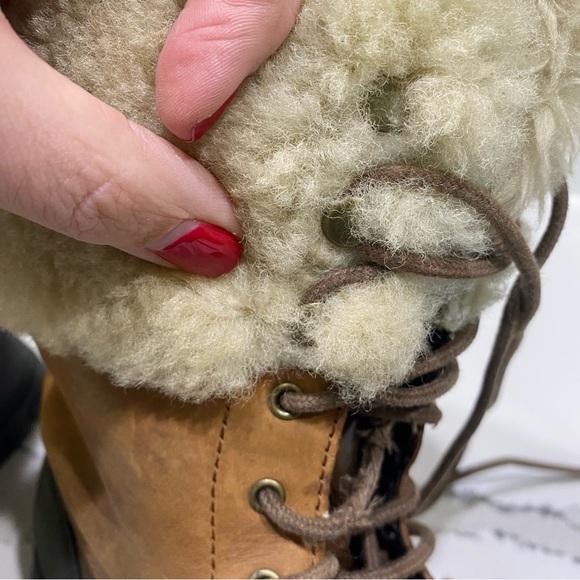 Ralph Lauren Quinta fur midi boot winter waterproof rubber duck leather boot 9